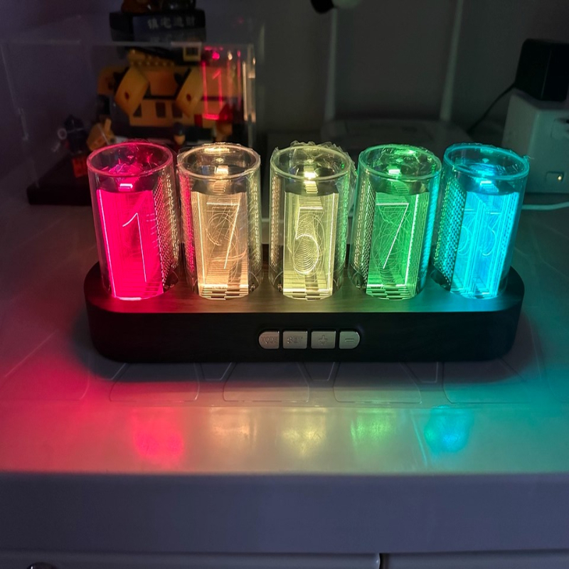 Desk Setup Youtube - Zegar LED Nixie Tube RGB Gamingowy