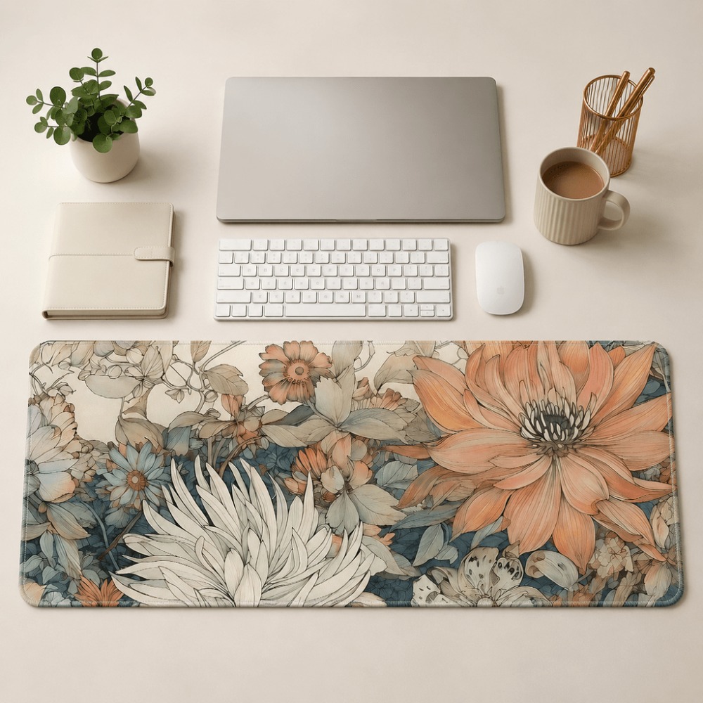 Desk Setup With Plants - Podkładka na stół w stylu retro