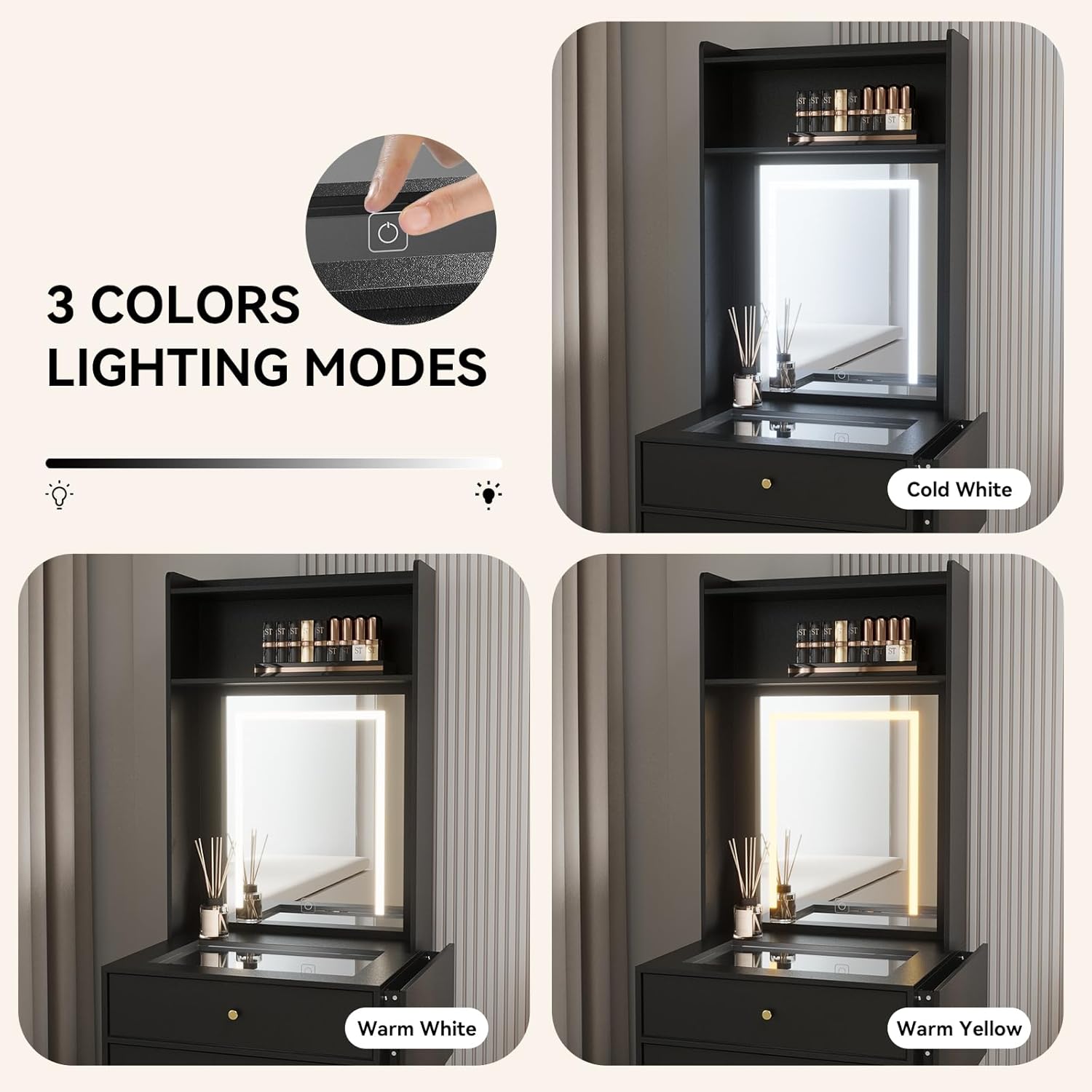 Mini czarny zestaw toaletki do – Desk Vanity Setup recenzja i cena