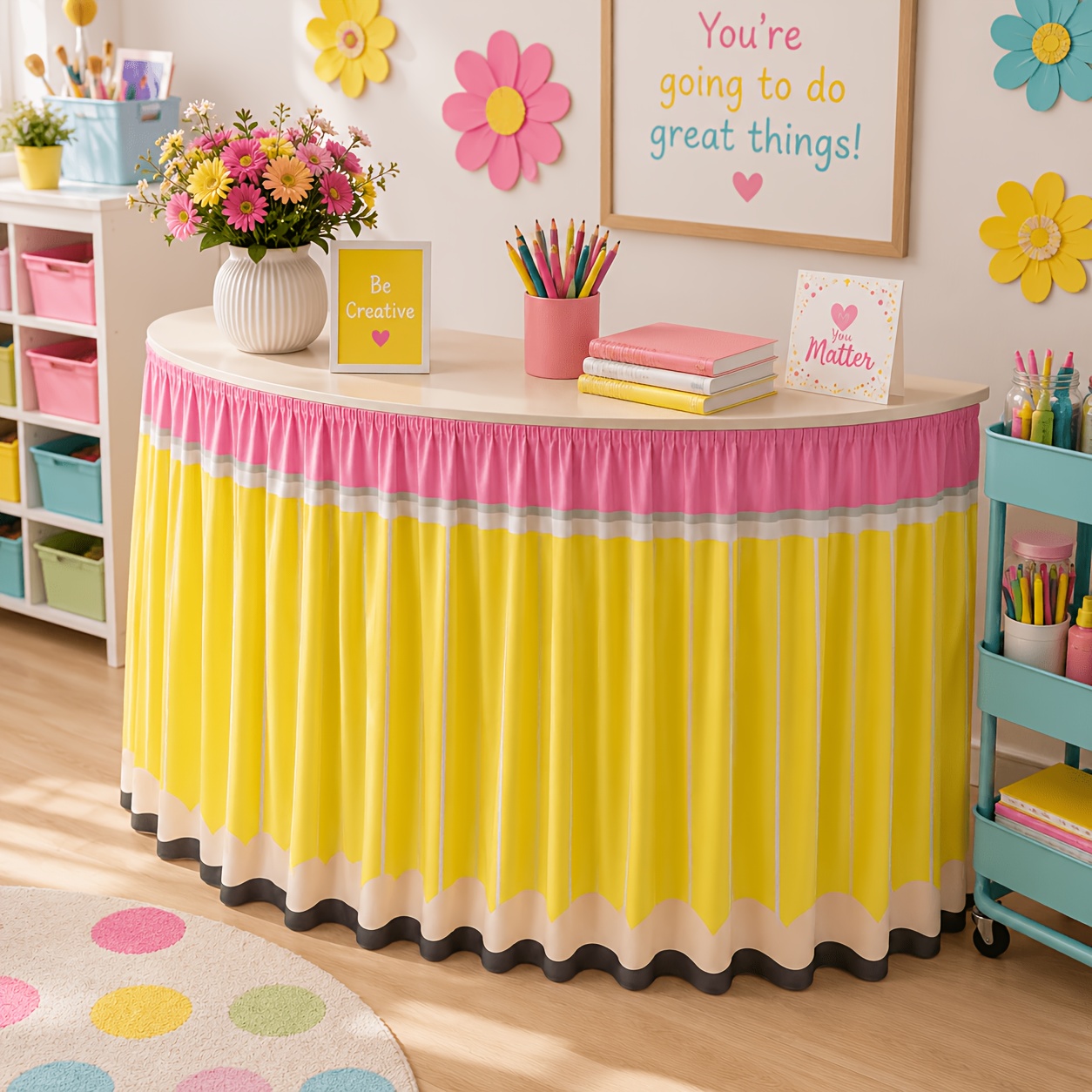 1 szt. Spódnica na biurko w ks – Yellow Desk Setup recenzja i cena