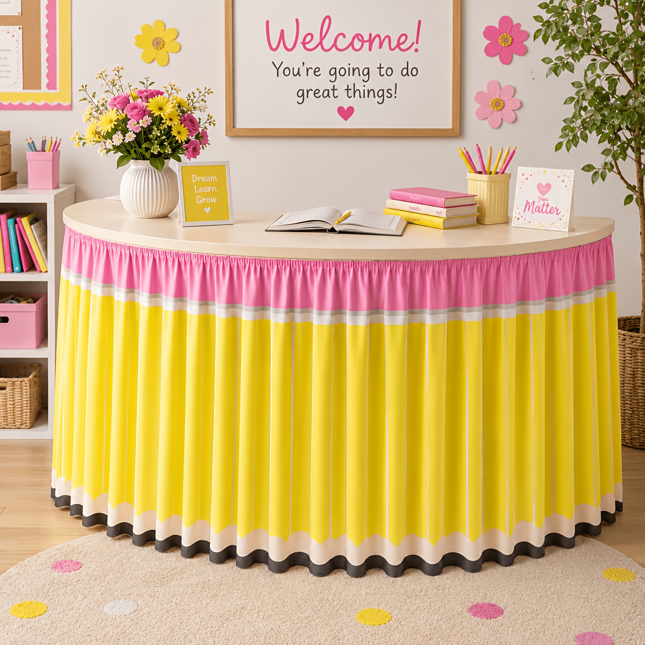 1 szt. Spódnica na biurko w ks – Yellow Desk Setup recenzja i cena