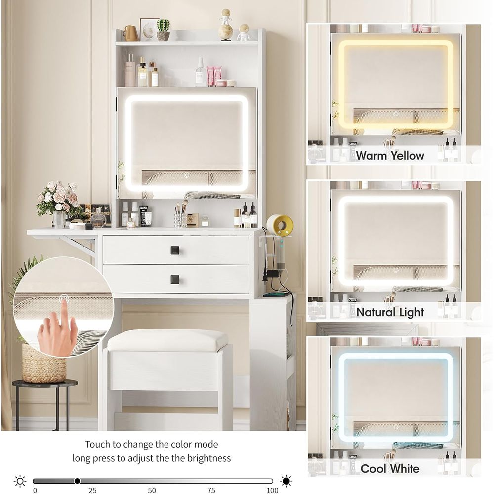 Mała toaletka Vabches z panele – Desk Vanity Setup recenzja i cena