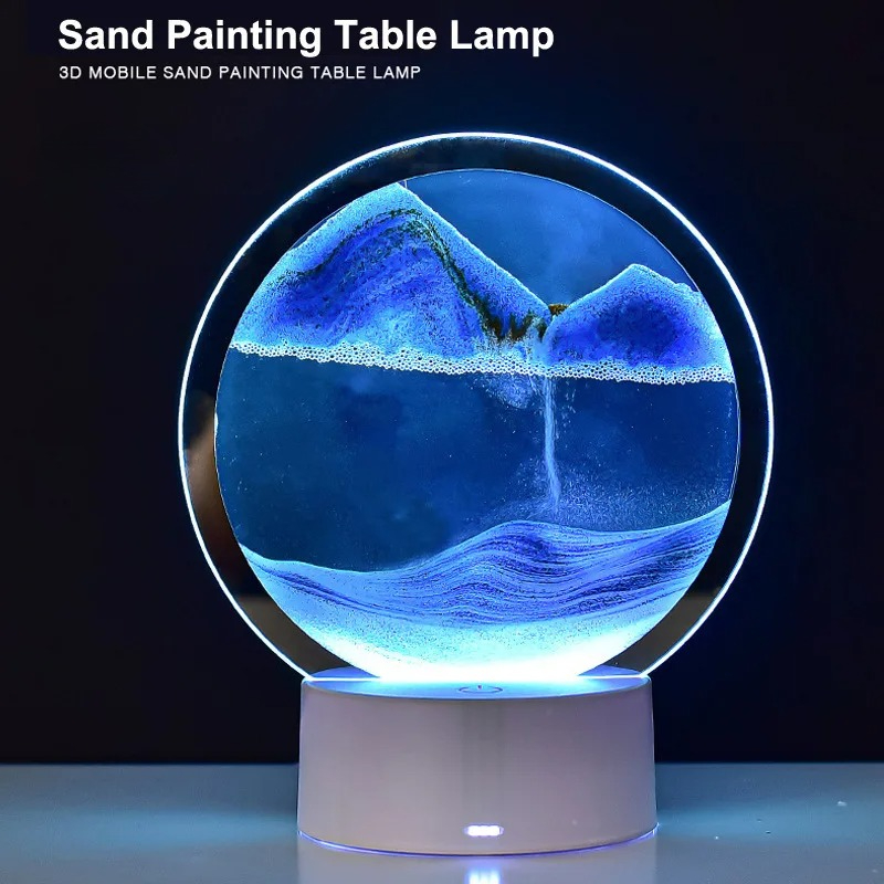 Lampa Nocna 3D z Płynącym Pias – Desk Setup Nature recenzja i cena