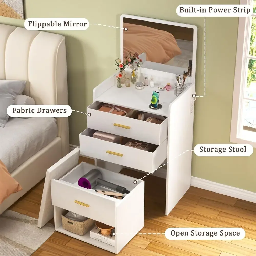 Toaletka 3 w 1 z odchylanym lu – Desk Vanity Setup recenzja i cena